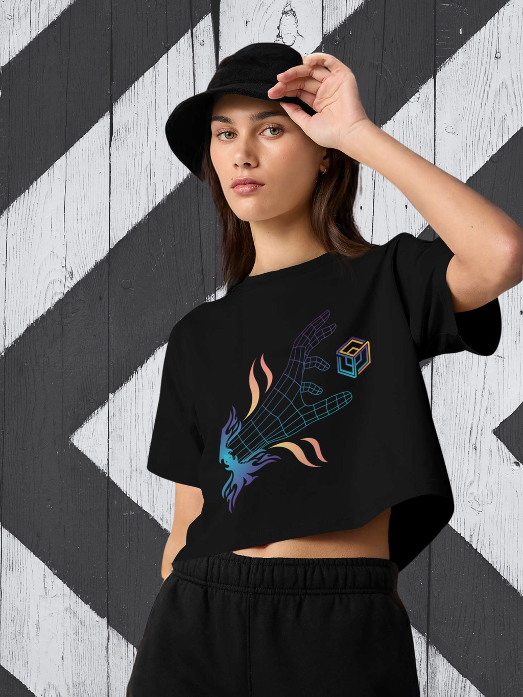 Cosmic Handshake Street Crop Tee