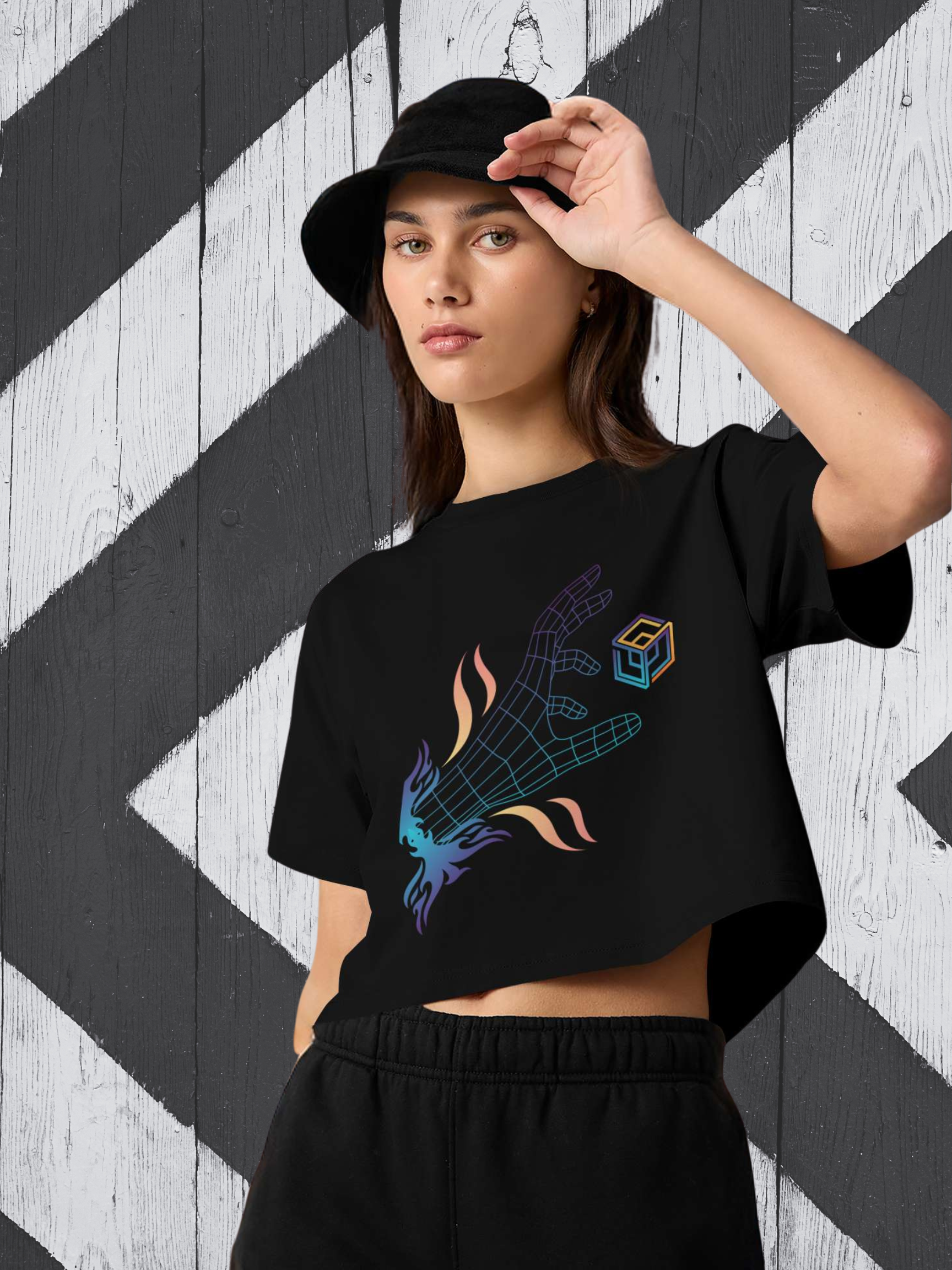 Cosmic Handshake Street Crop Tee