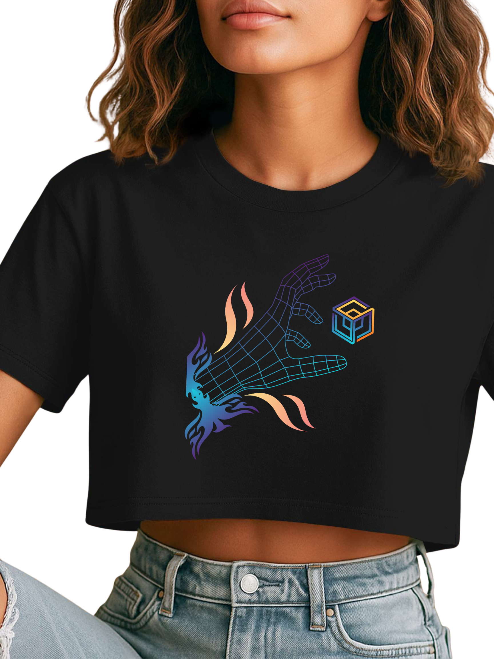 Cosmic Handshake Street Crop Tee