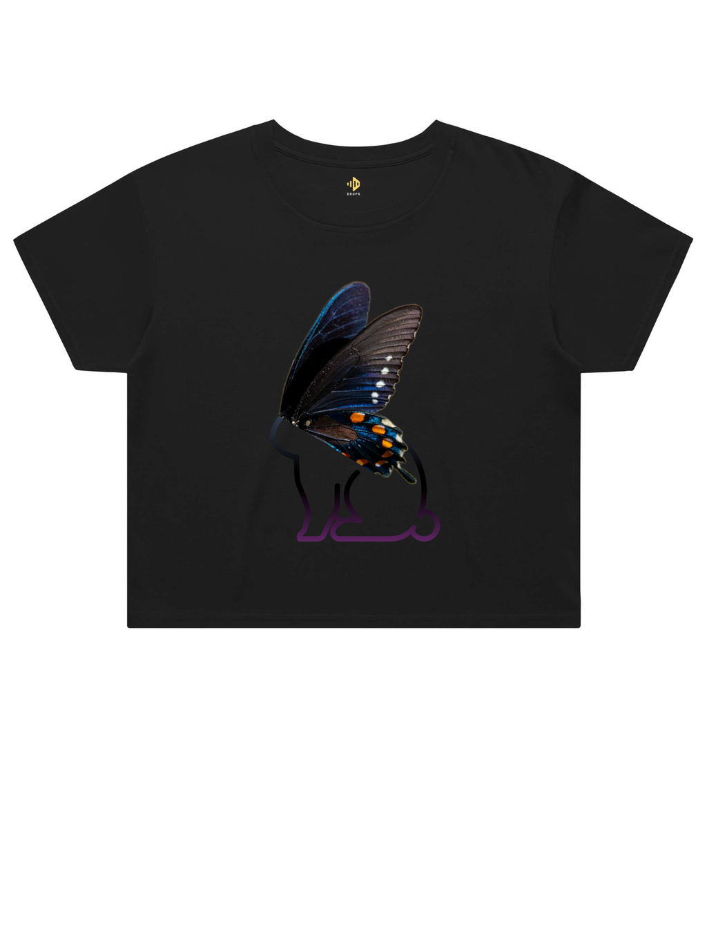 Cosmic Butterfly Street Crop Tee